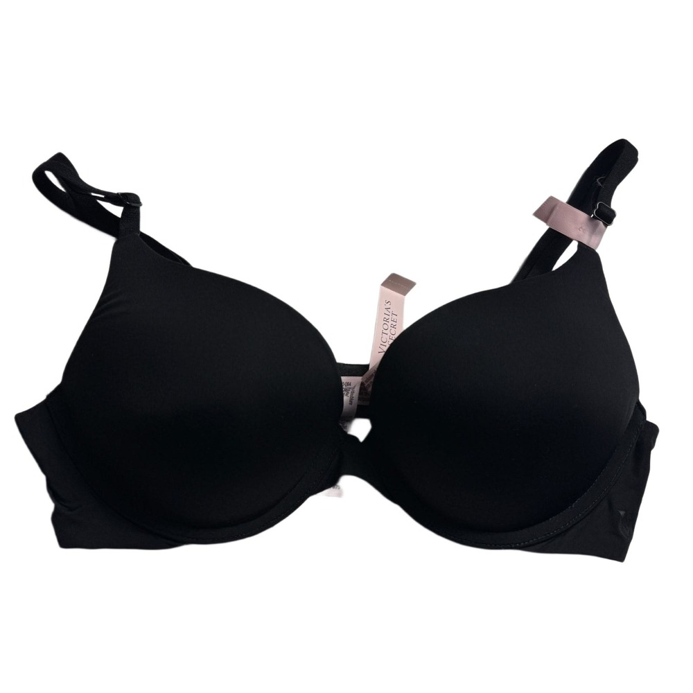 Victoria's Secret Push Up Bra 34B Black Lined Underwire T-Shirt Bra NWT